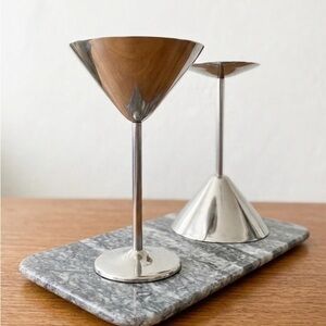 Stainless Steel Martini Glasses (Set of 2)